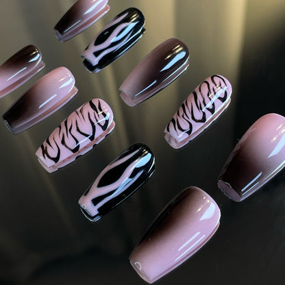 Daring Beauty Black and Pink Press-On Nails