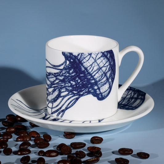 Bone China Jellyfish Espresso Cup & Saucer