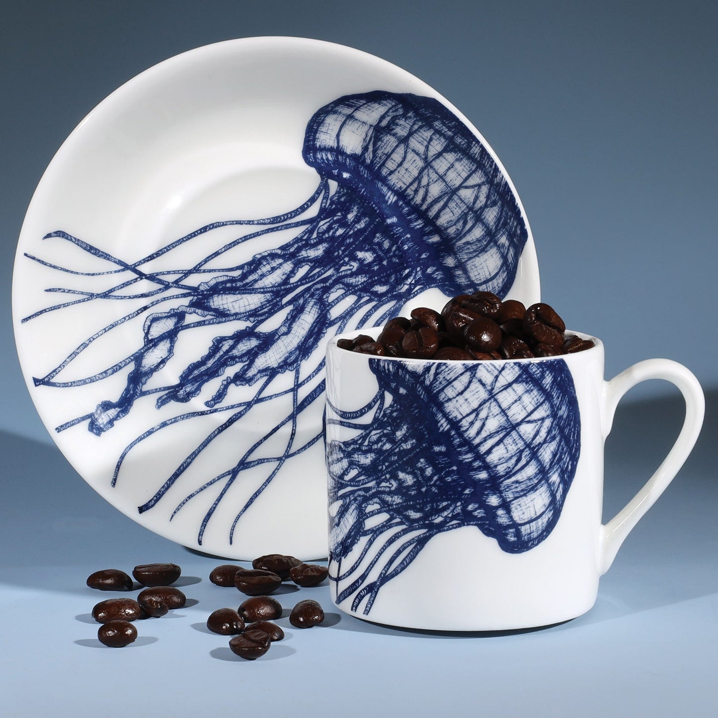 Bone China Jellyfish Espresso Cup & Saucer